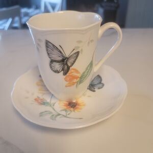 Lenox Eastern Tailed Blue Teacup and Saucer